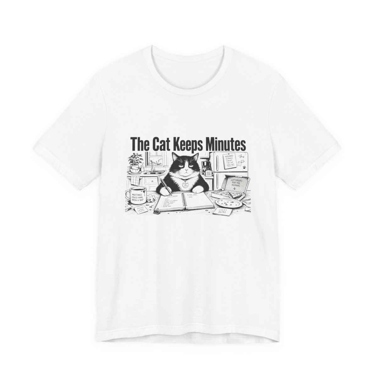 Men’s tee, The Cat Keeps Minutes