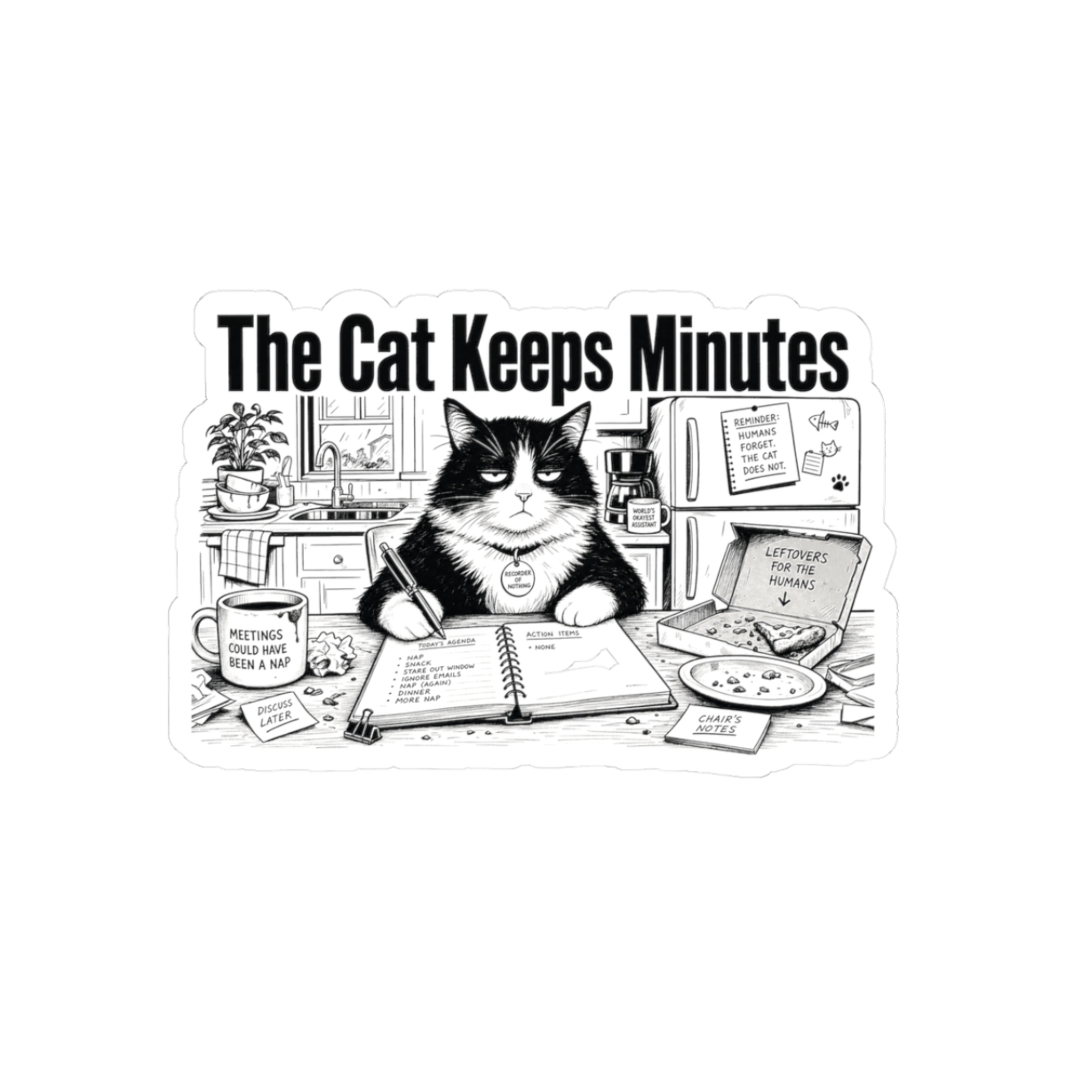 Sticker, The Cat Keeps Minutes