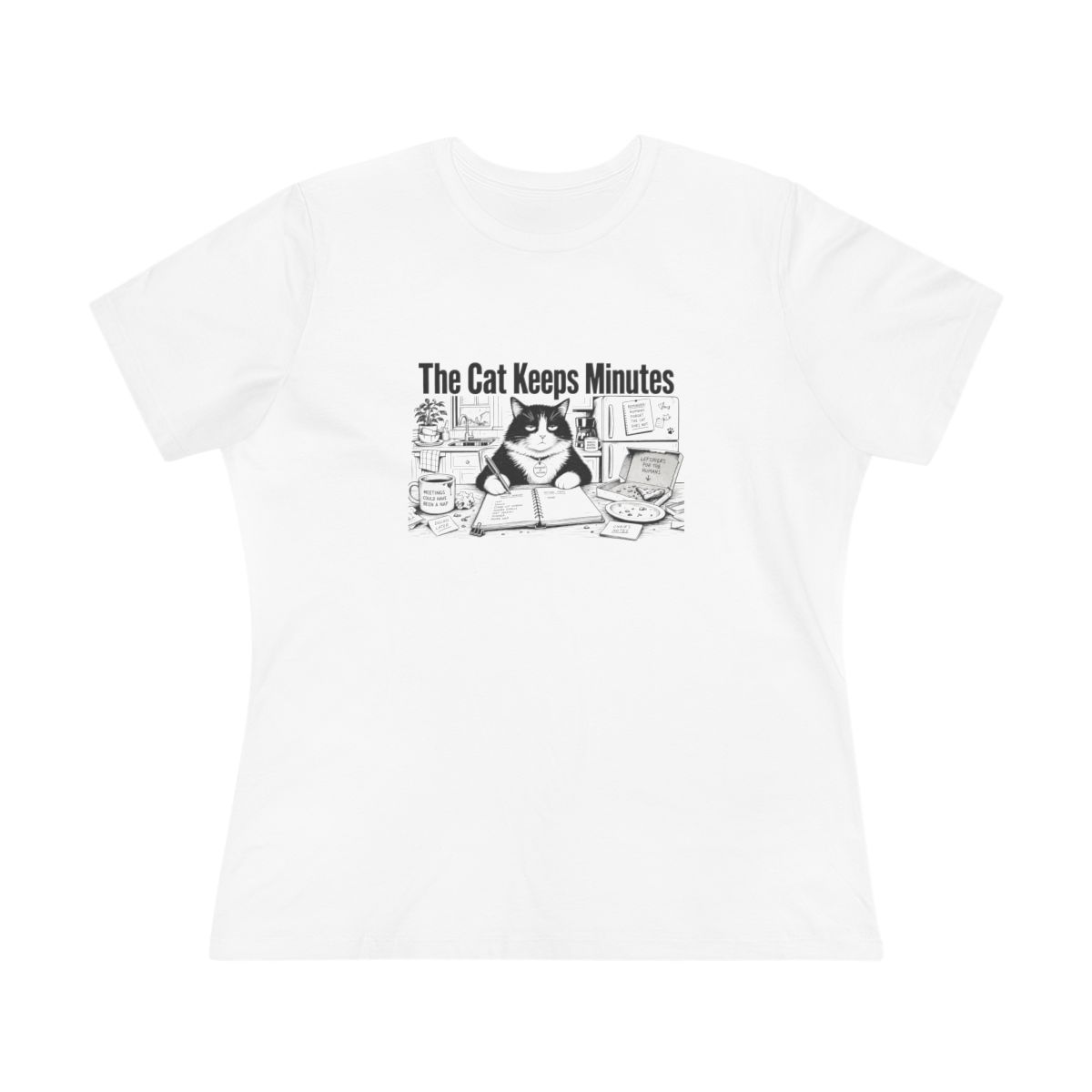 Women’s tee, The Cat Keeps Minutes
