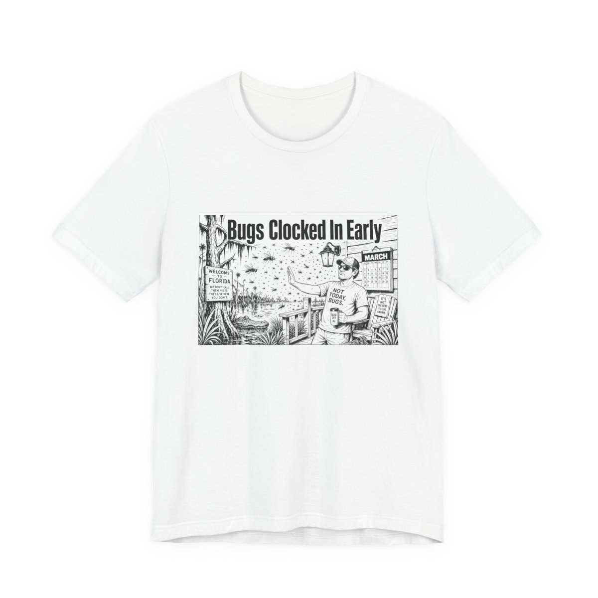 Men’s tee, Bugs Clocked In Early