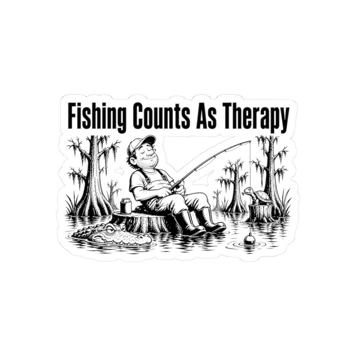 Sticker, Fishing Counts As Therapy