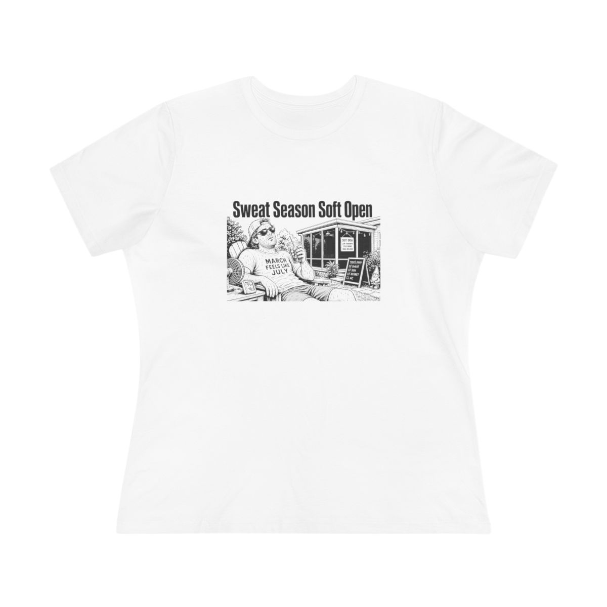 Women’s tee, Sweat Season Soft Open