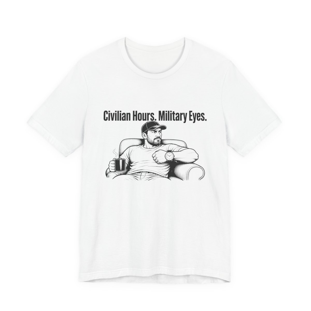 Men’s tee, Civilian Hours. Military Eyes.