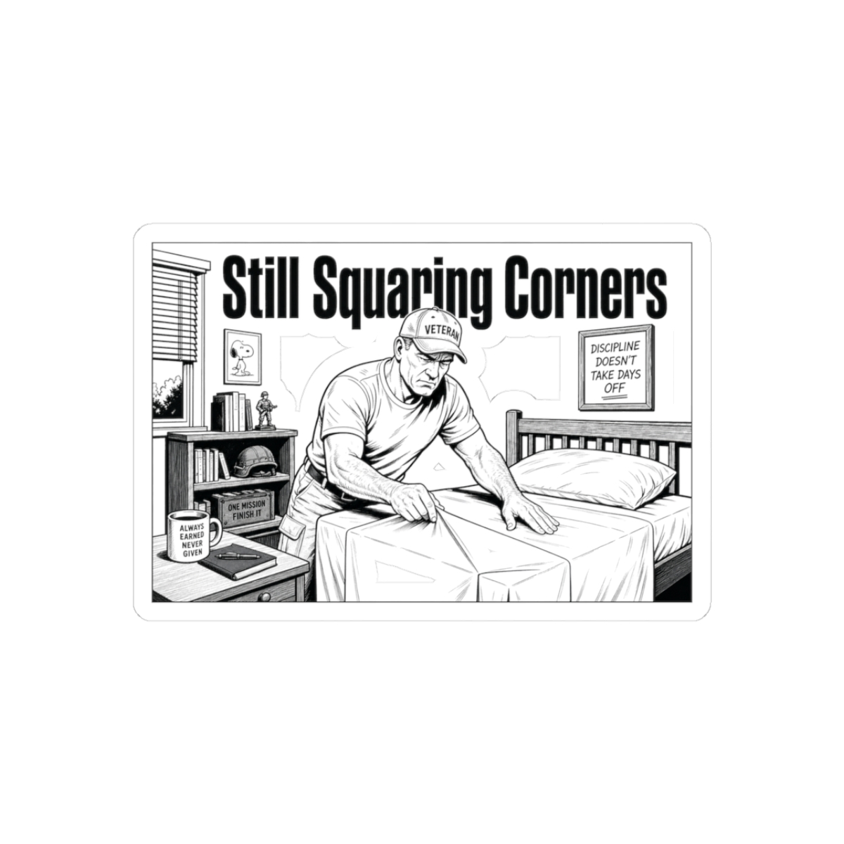 Sticker, Still Squaring Corners